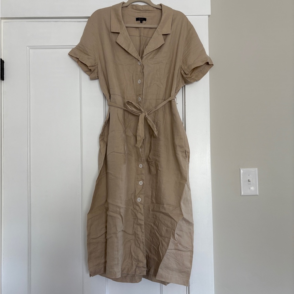 Quince Linen Button Front Dress
